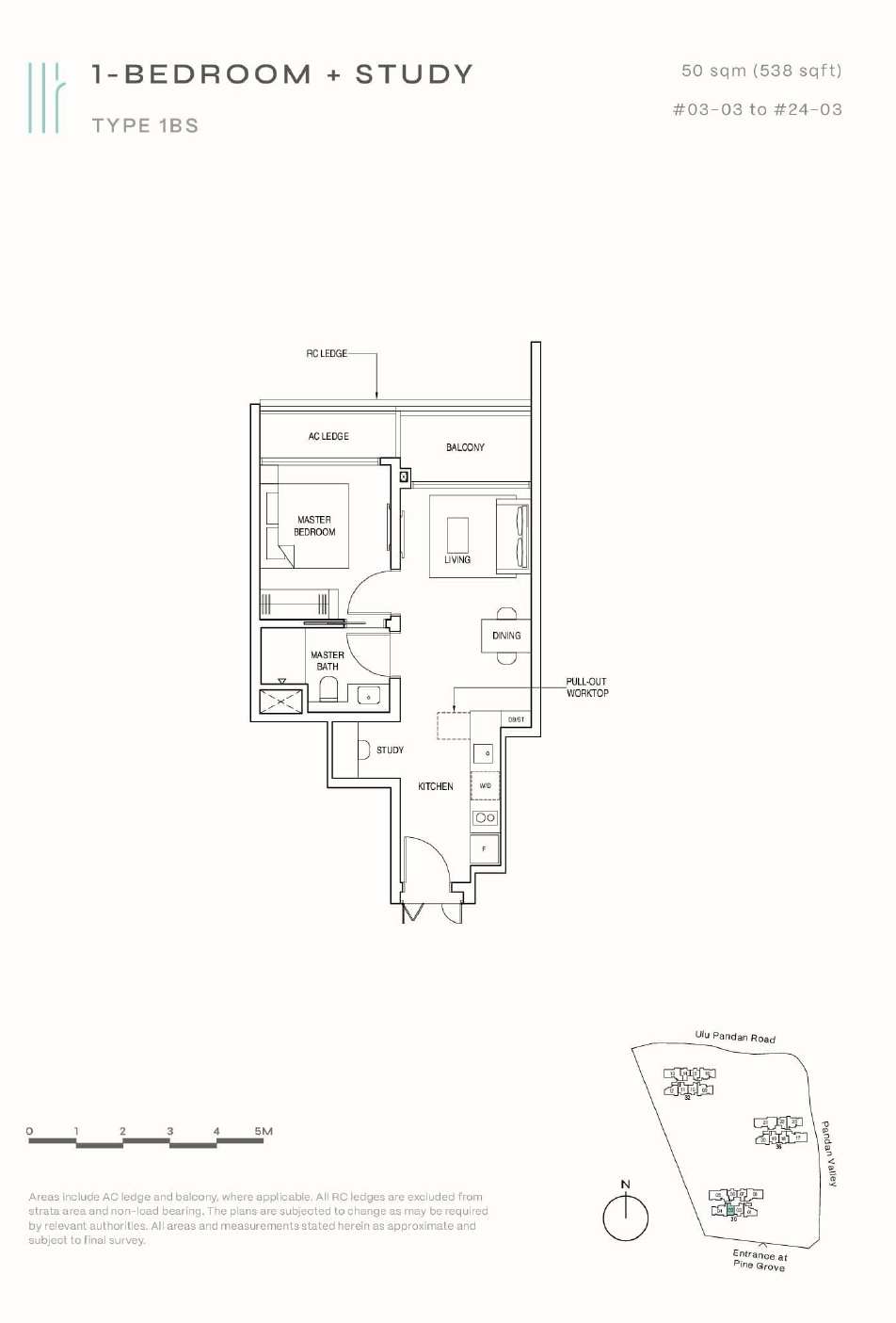 Pinetree Hill 1 Bedroom Floor Plan 1